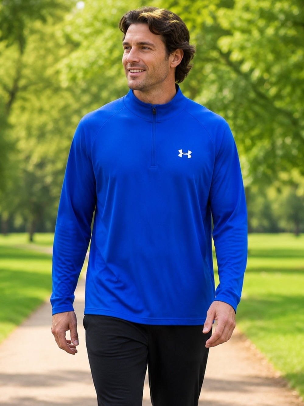 Under Armour Men’s Royal Blue Long-Sleeve 1/4 Zip Performance Pullover